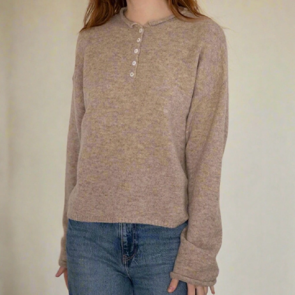 Things Between Oatmeal Henley Sweater